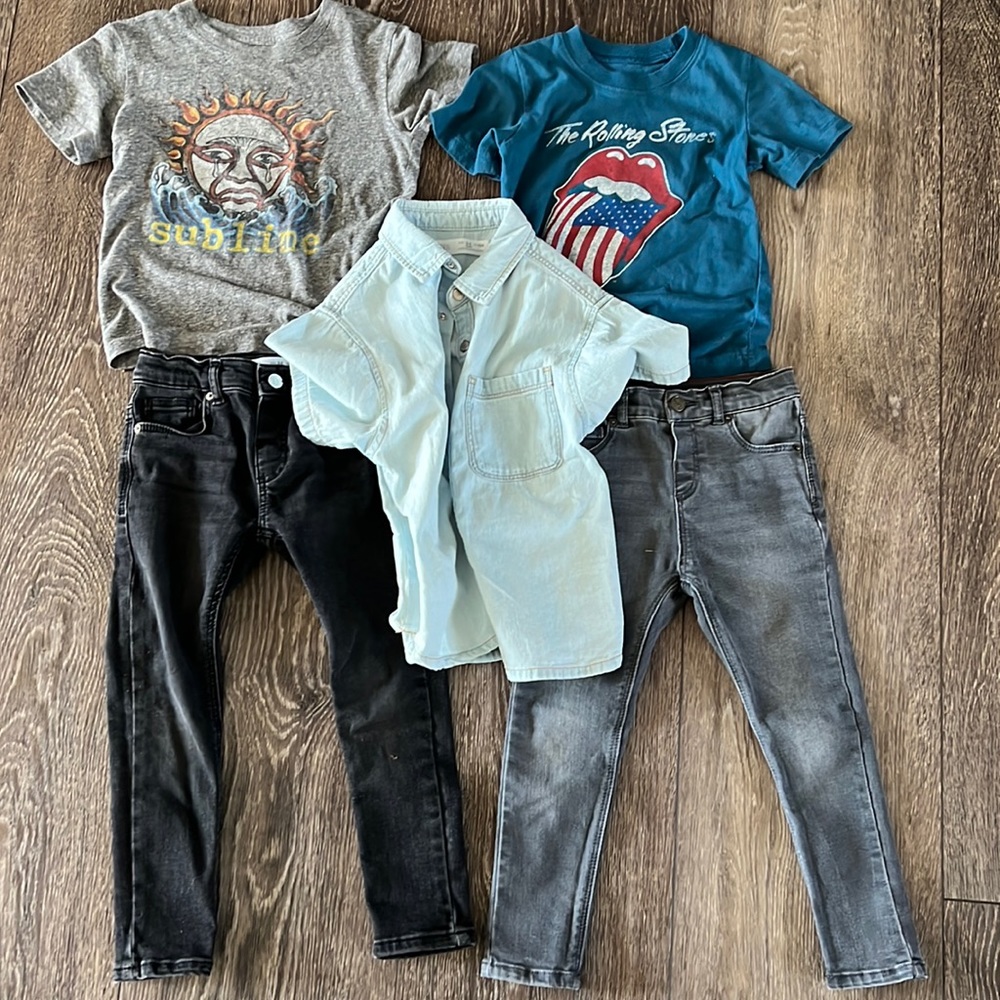 Toddler bundle band shirts jeans and button up